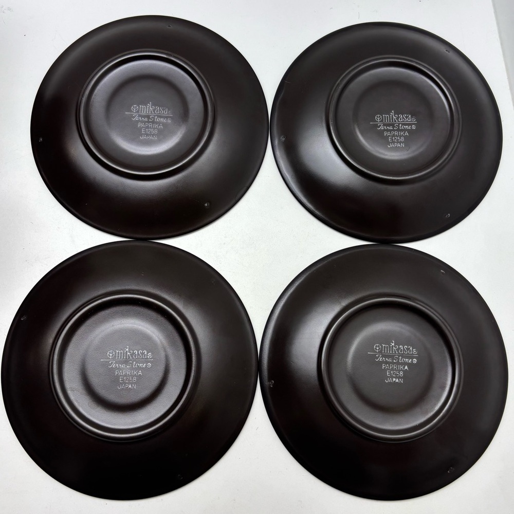 Vintage Mikasa Paprika Terrastone E1258 set of four mugs with saucers - Picture 7 of 14